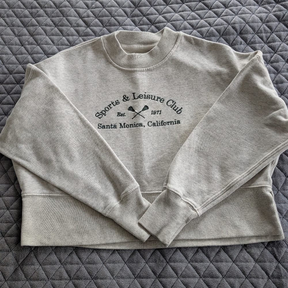 Abercrombie Cropped Sweatshirt - Light Heather Gray